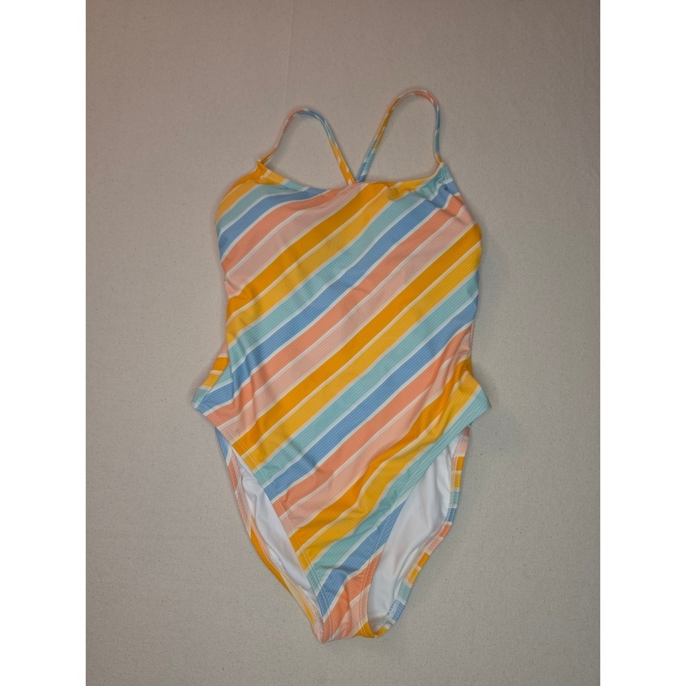 Shade & Shore Scoop Neck One Piece Swimsuit Multi-Color Medium NWT